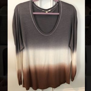 Soft Joie Dip Dye Ombré Tie Dye Long Sleeve Top